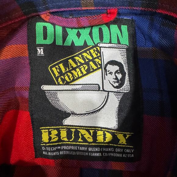 Dixxon Bundy Flannel Shirt Men’s M Red Blue Plaid D-Tech - Picture 5 of 7